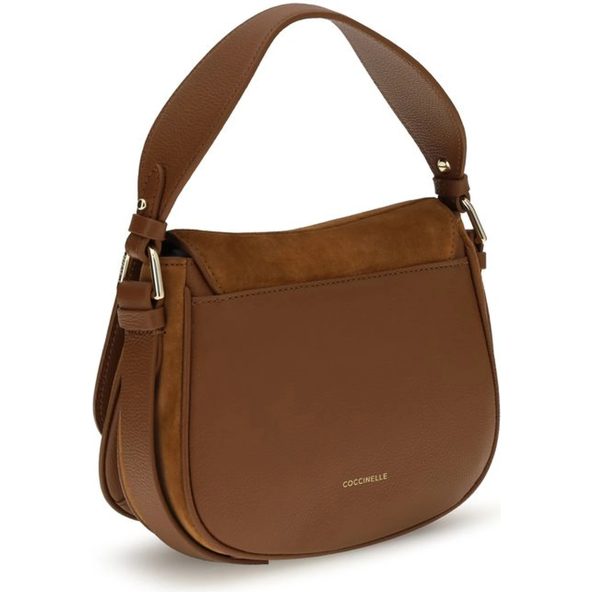 حقيبة كتف بوس توروس من جلد العجل البني