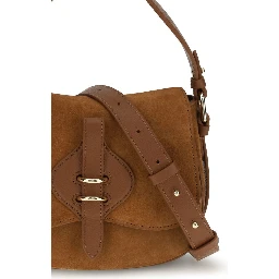 حقيبة كتف بوس توروس من جلد العجل البني