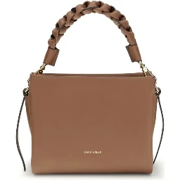 حقيبة يد بوس توروس من جلد العجل البيج