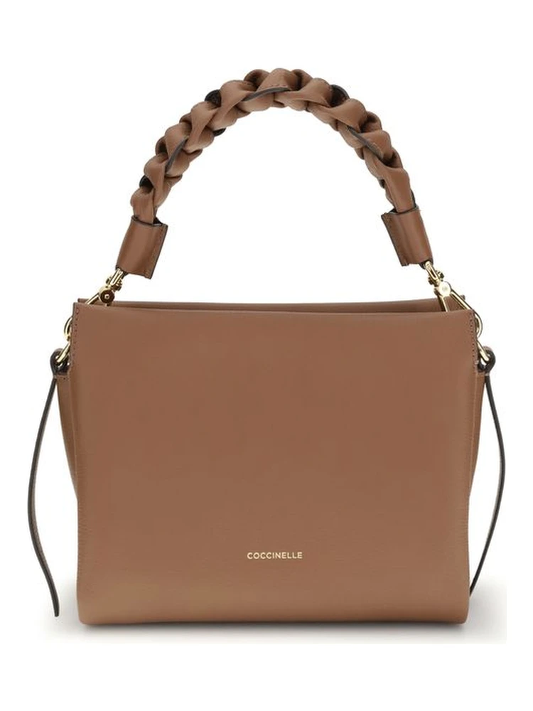 Beige Calf Leather Bos Taurus Handbag
