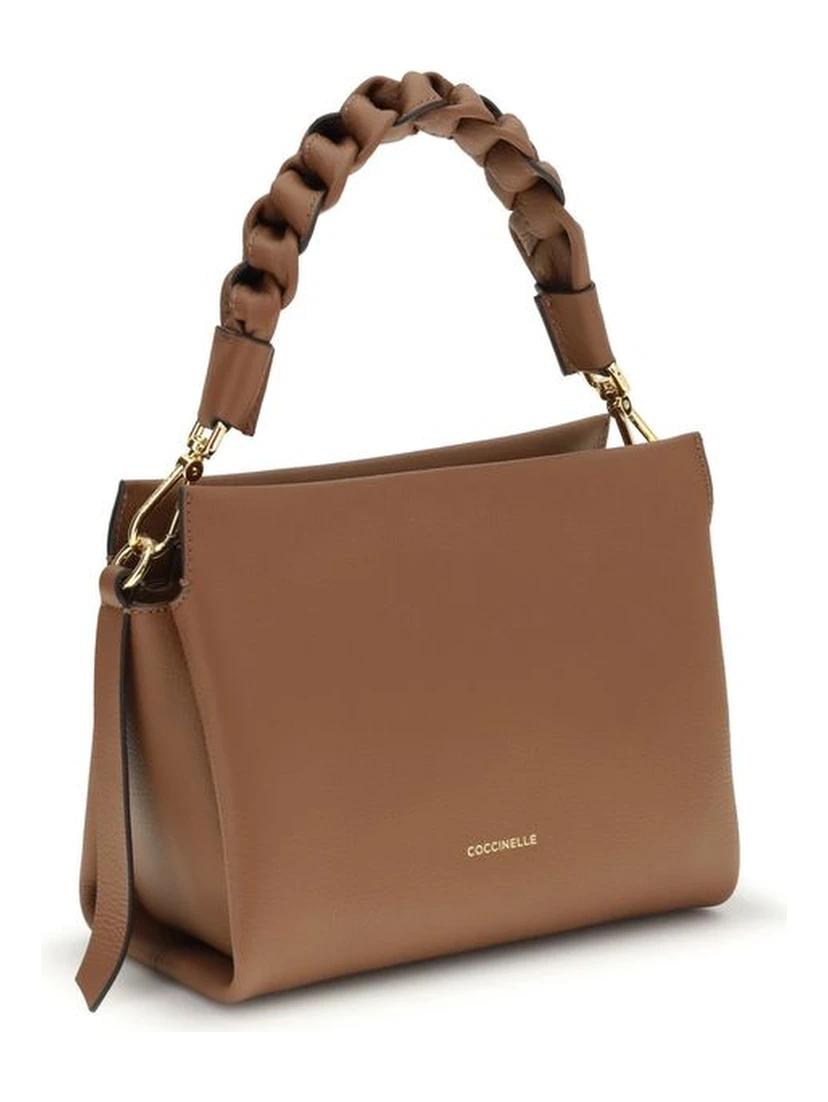 Beige Calf Leather Bos Taurus Handbag