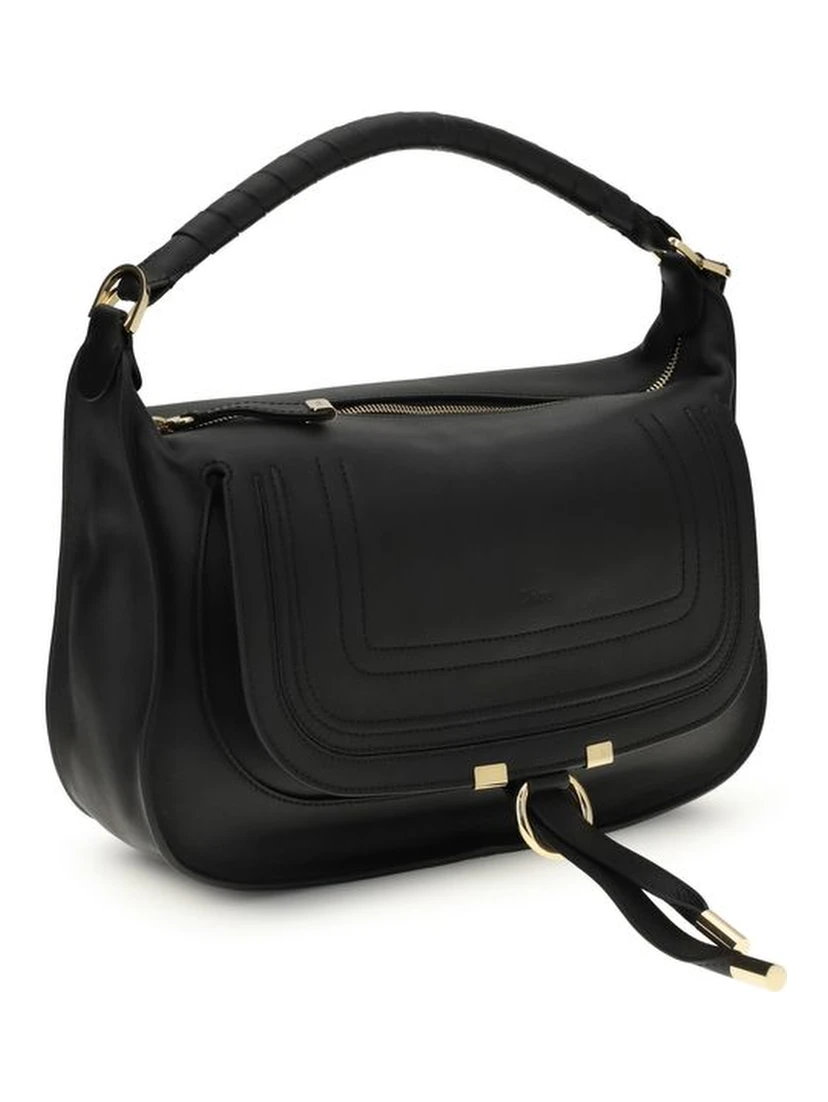 Black Calf Leather Bos Taurus Shoulder Bag