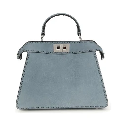 Light Blue Calf Leather Bos Taurus Handbag