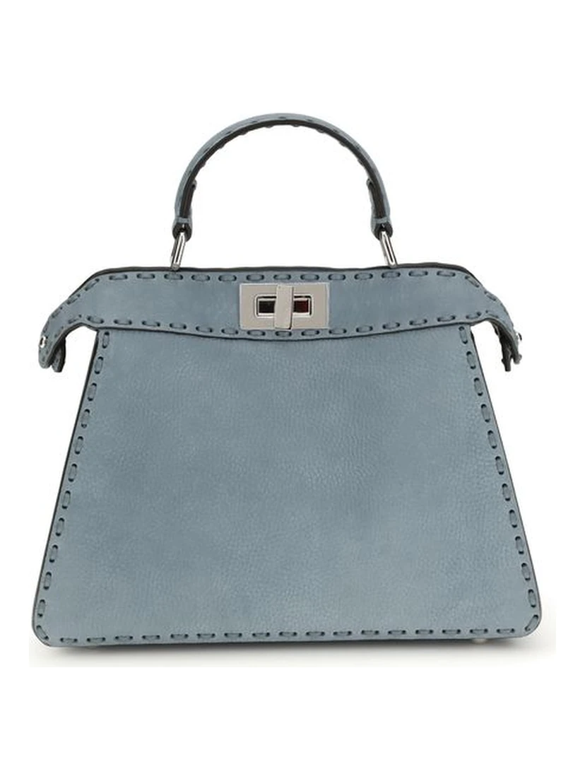 Light Blue Calf Leather Bos Taurus Handbag