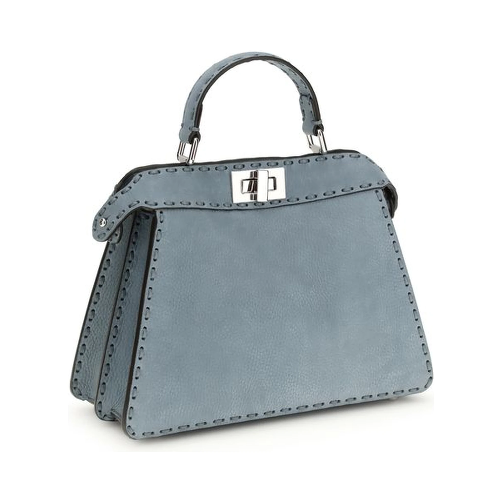 Light Blue Calf Leather Bos Taurus Handbag