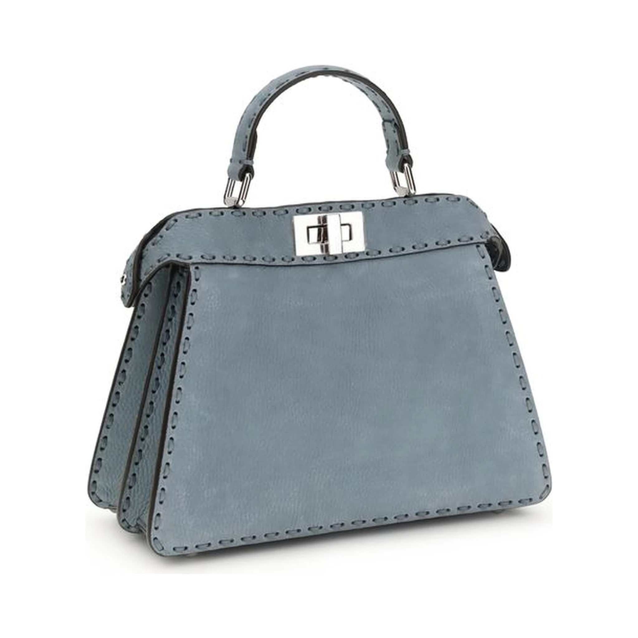 Light Blue Calf Leather Bos Taurus Handbag