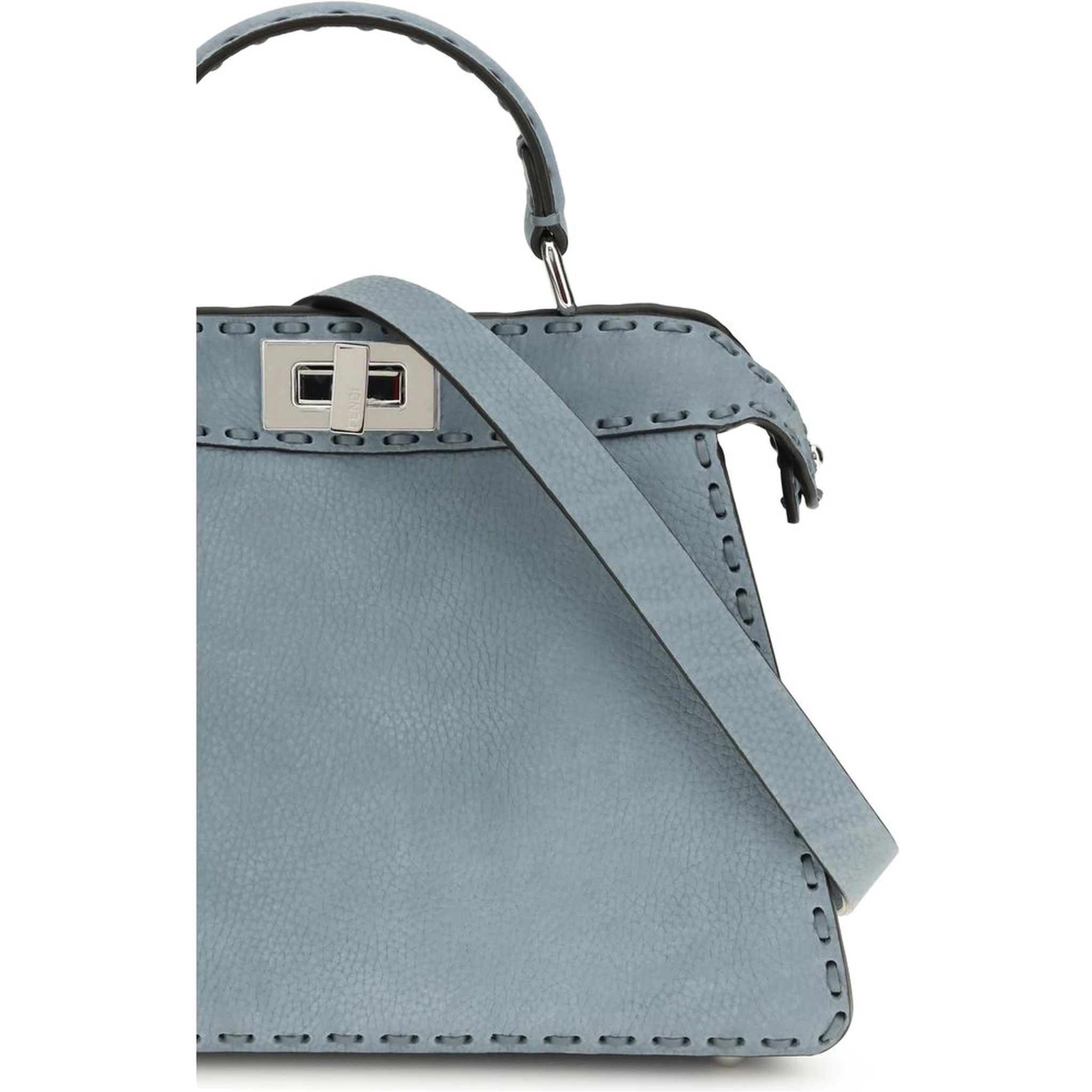 Light Blue Calf Leather Bos Taurus Handbag