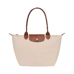M Le Pliage Original White Shoulder Bag with Embossed Logo in Canvas Woman