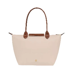 M Le Pliage Original White Shoulder Bag with Embossed Logo in Canvas Woman