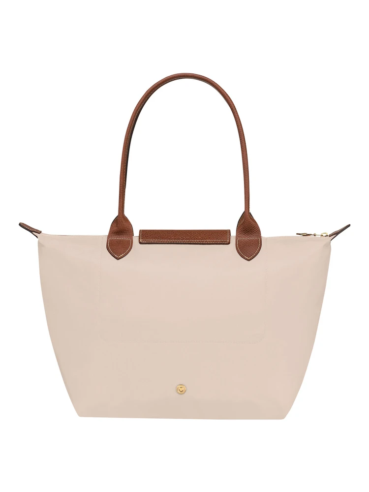 M Le Pliage Original White Shoulder Bag with Embossed Logo in Canvas Woman alternative