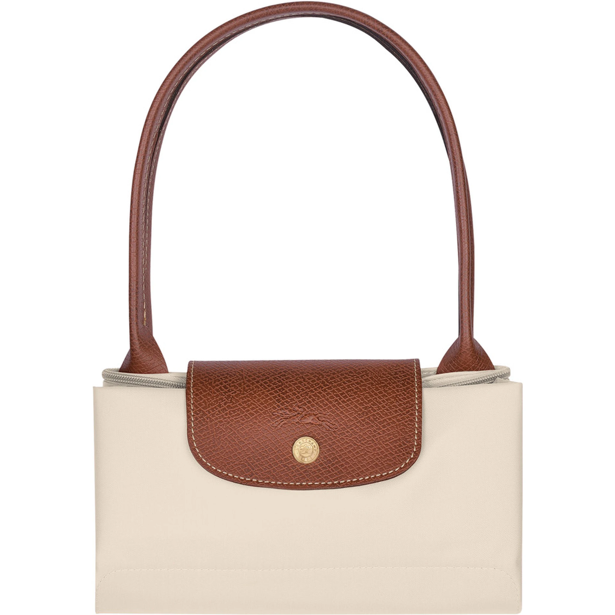 M Le Pliage Original White Shoulder Bag with Embossed Logo in Canvas Woman