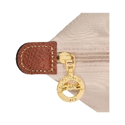 M Le Pliage Original White Shoulder Bag with Embossed Logo in Canvas Woman