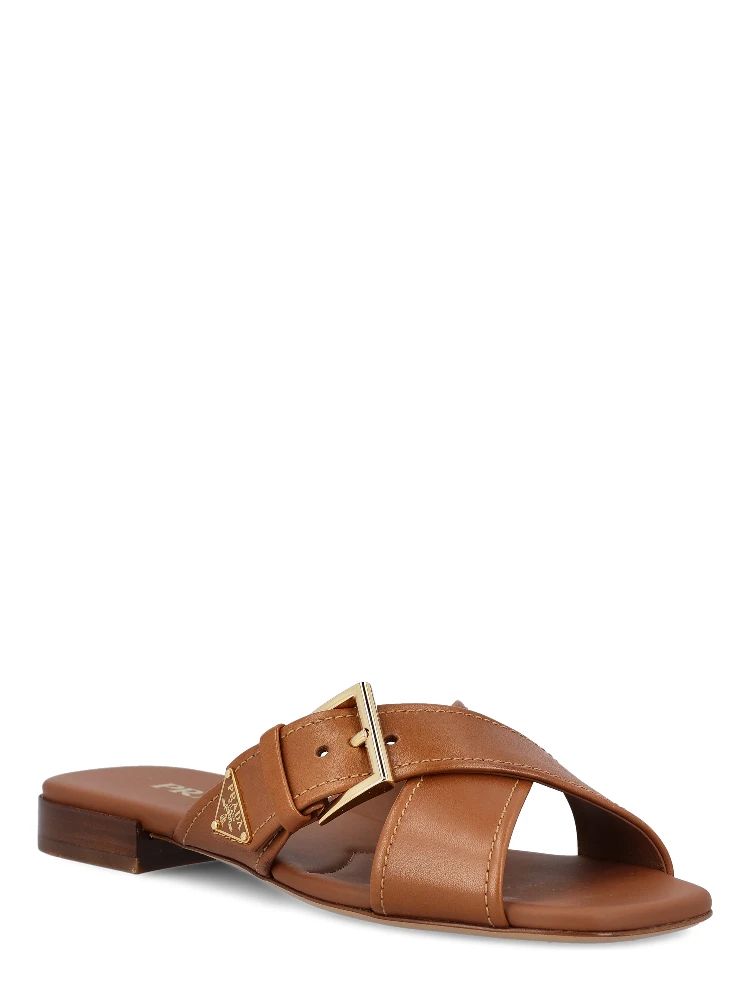 Prada Sandals Leather Brown alternative