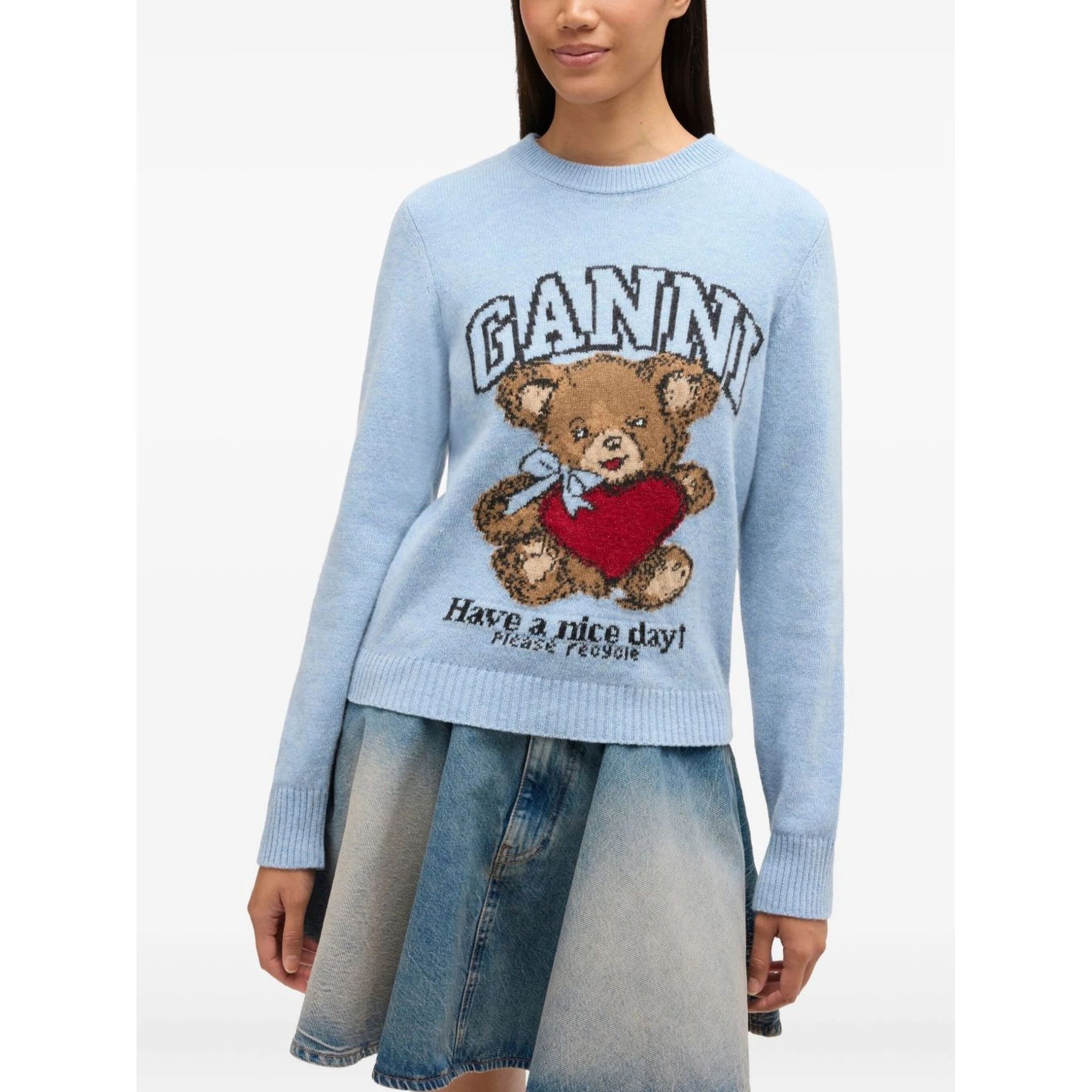 GANNI Sweaters Clear Blue