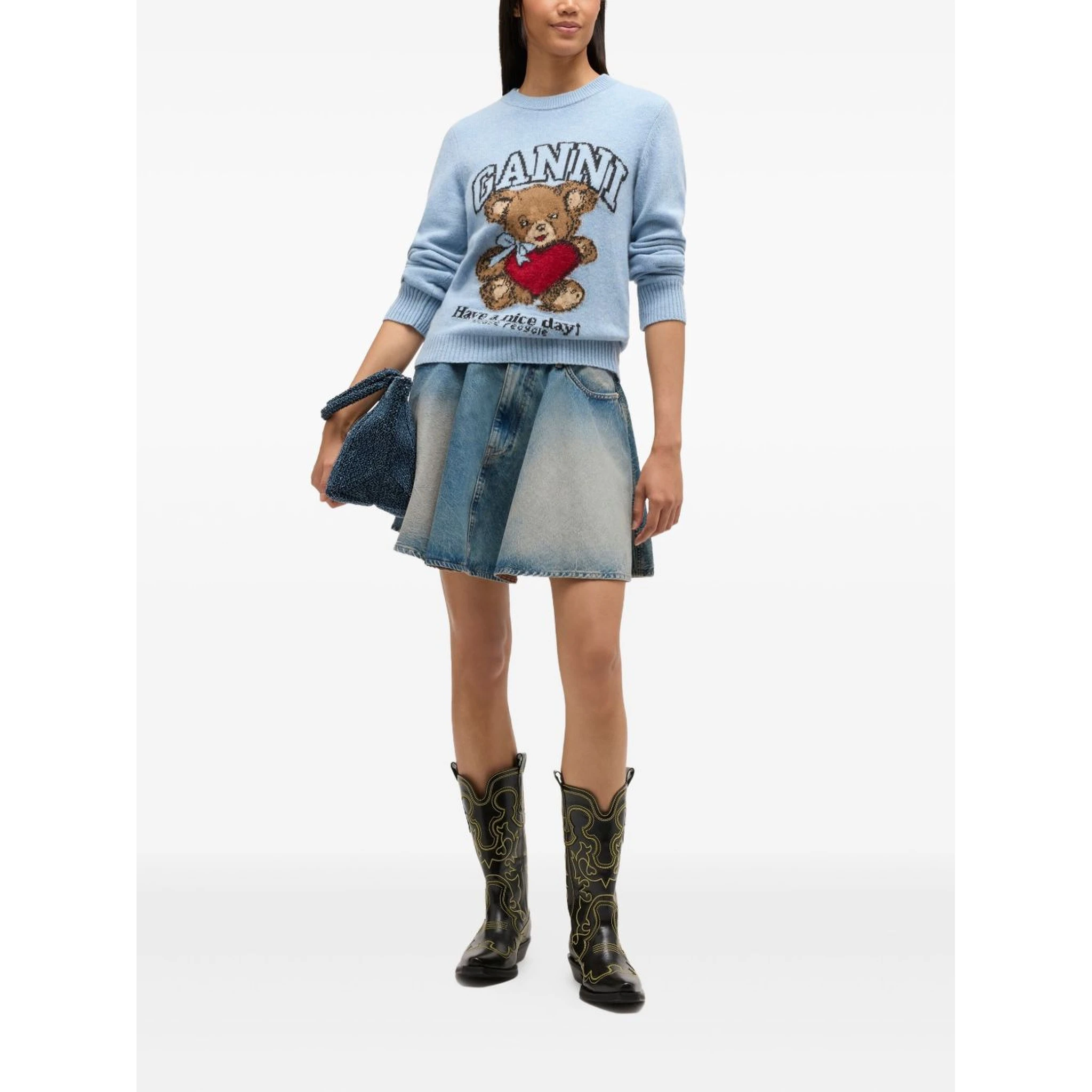 GANNI Sweaters Clear Blue