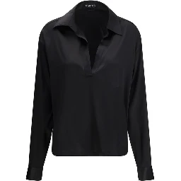 Black Silk Polo Shirt