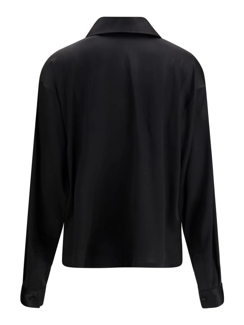 Black Silk Polo Shirt