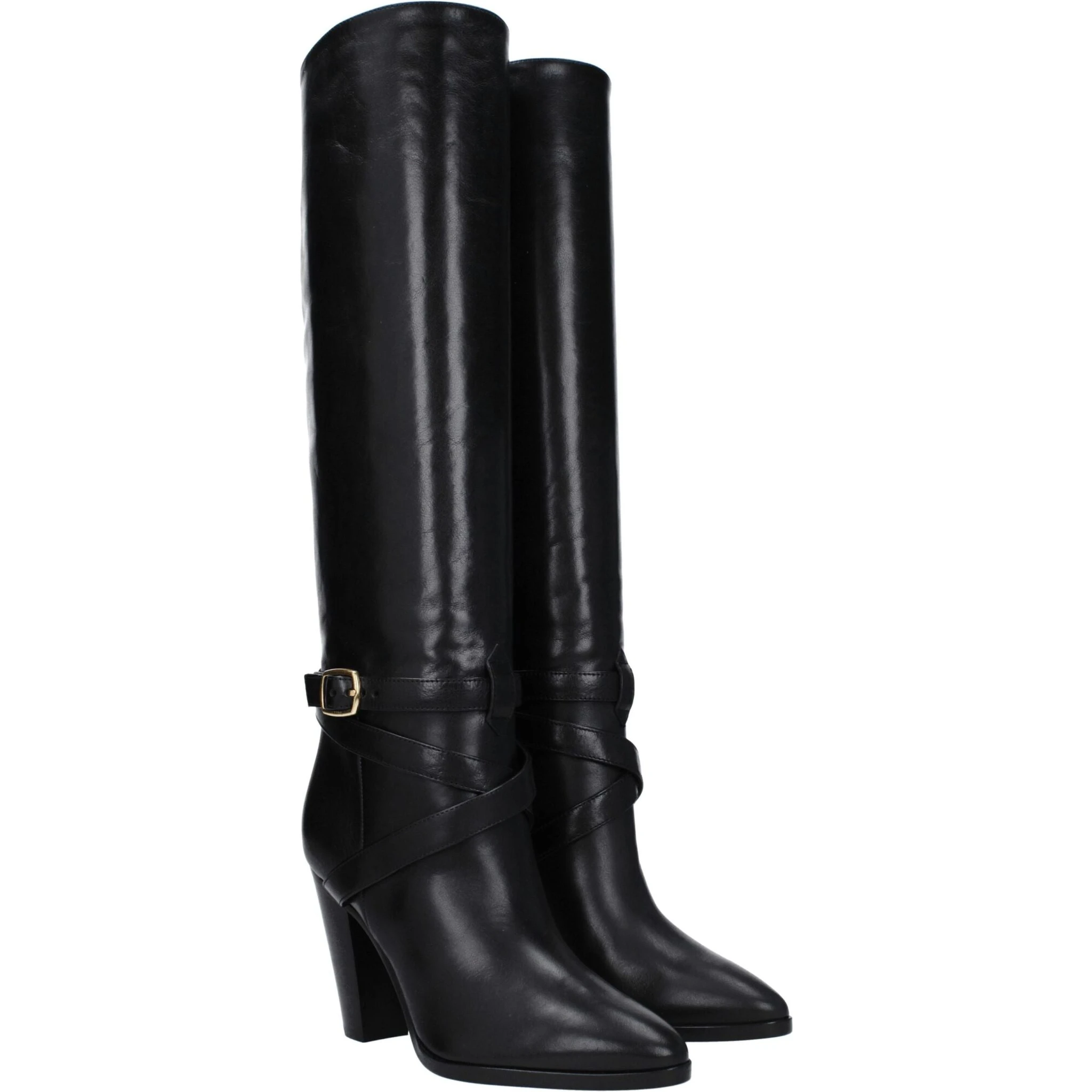 أحذية جلدية سوداء