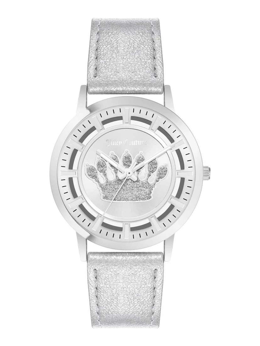 Silver Plastic Dress Watch
