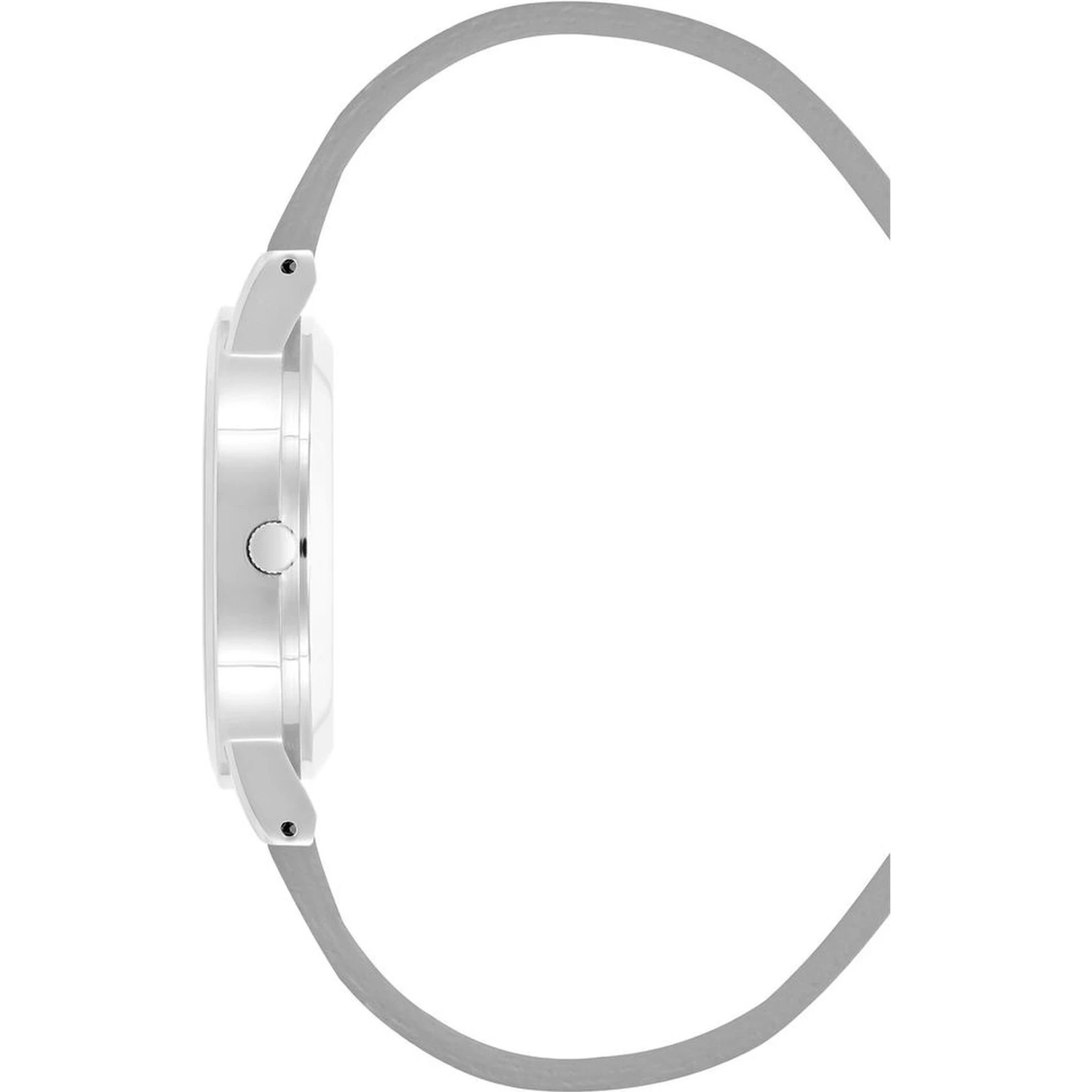Silver Plastic Dress Watch