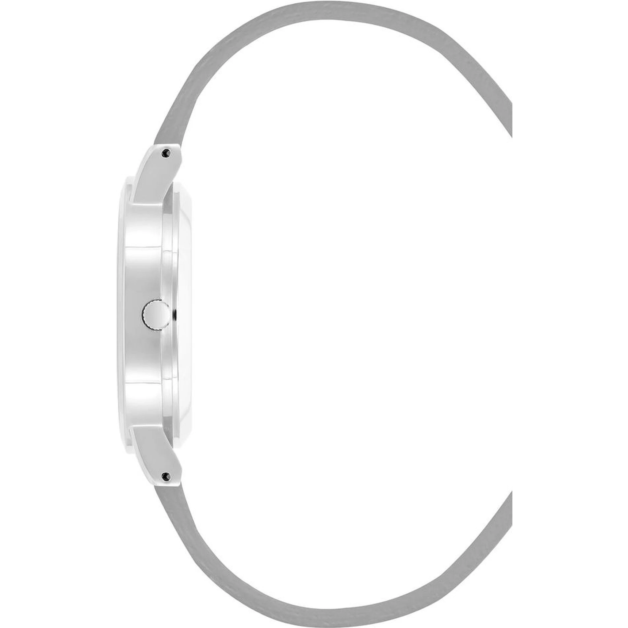 Silver Plastic Dress Watch