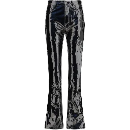 Black Polyethylene Casual Pants