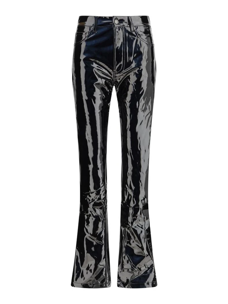 Black Polyethylene Casual Pants