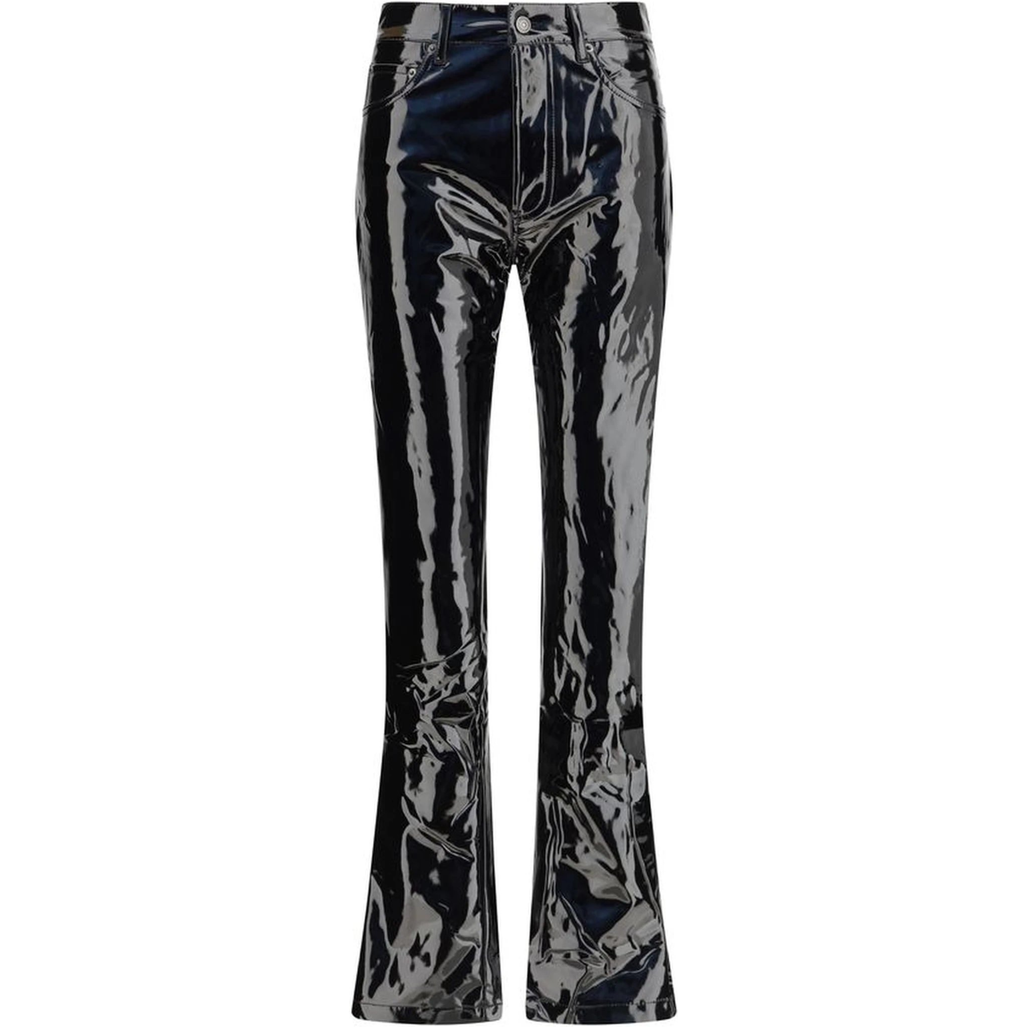 Black Polyethylene Casual Pants