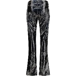 Black Polyethylene Casual Pants