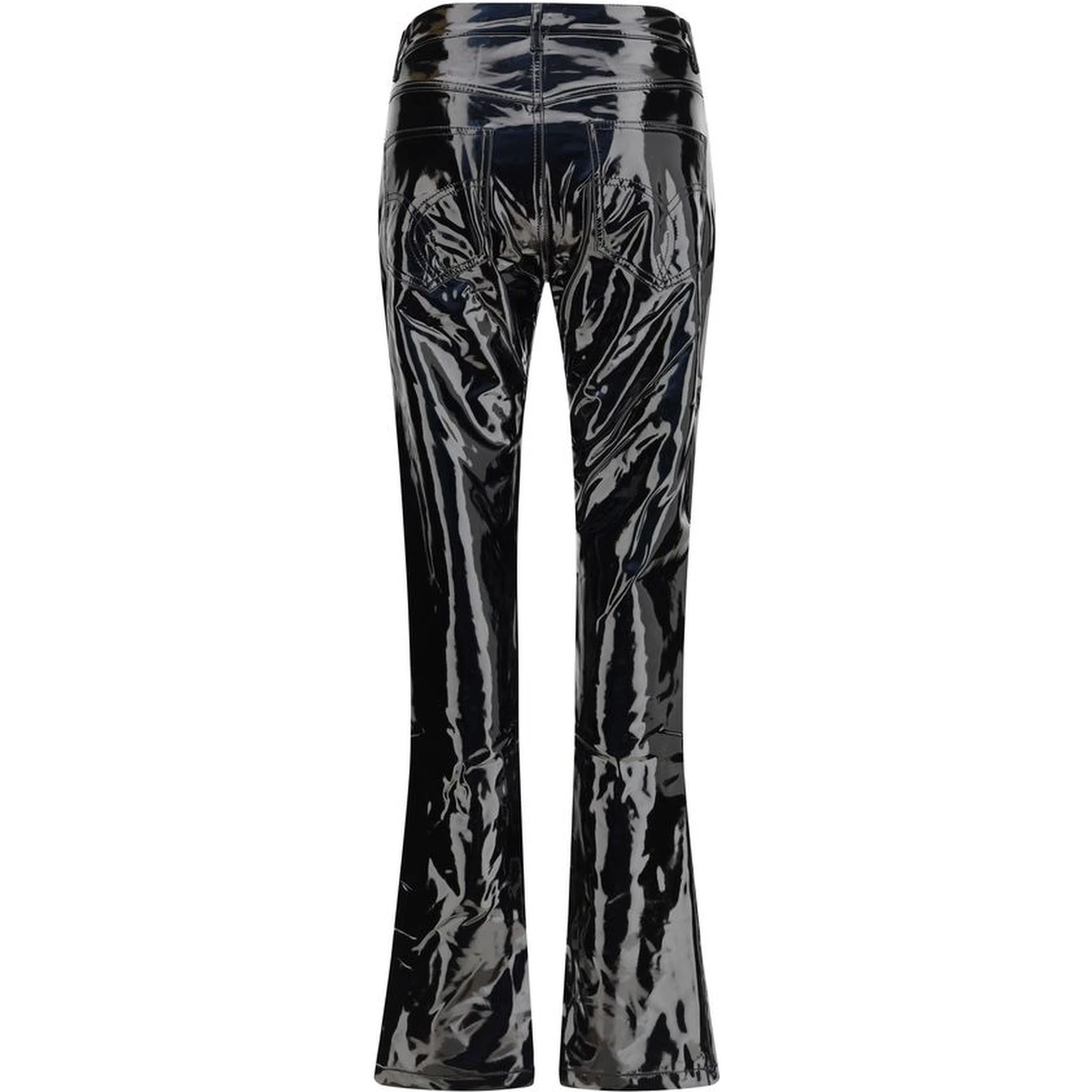 Black Polyethylene Casual Pants