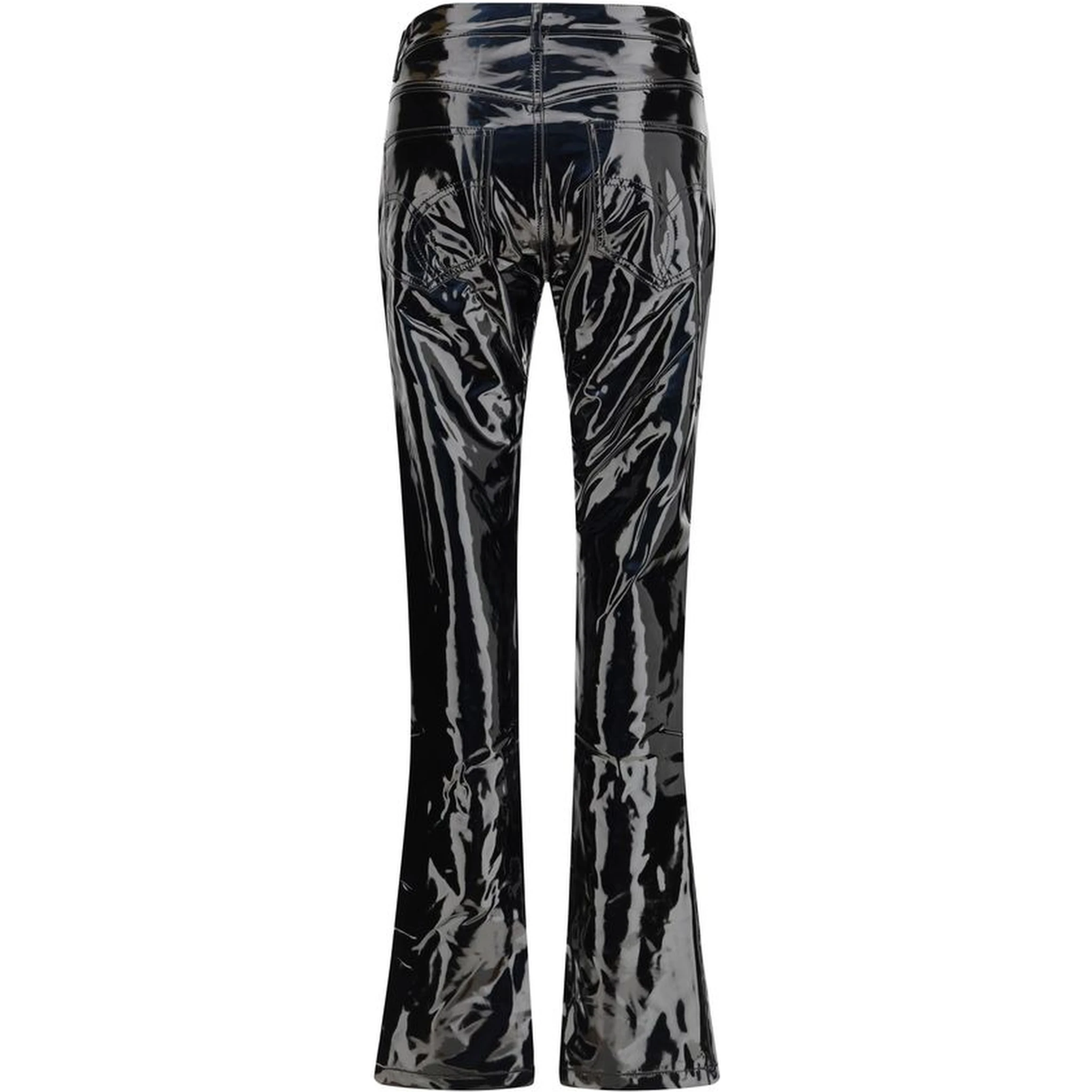 Black Polyethylene Casual Pants