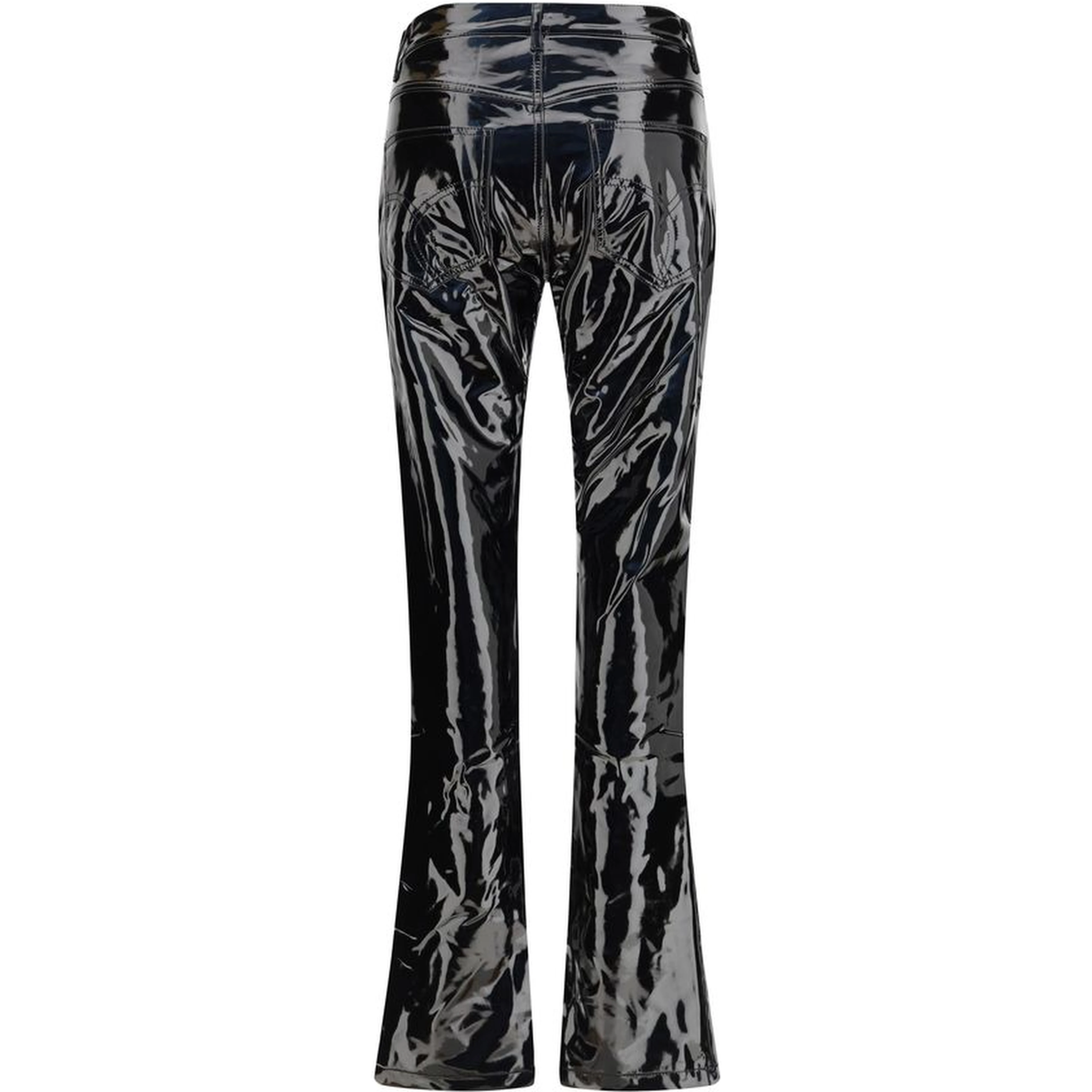 Black Polyethylene Casual Pants