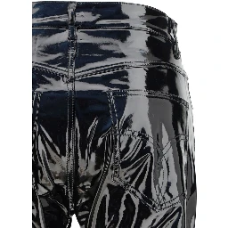 Black Polyethylene Casual Pants