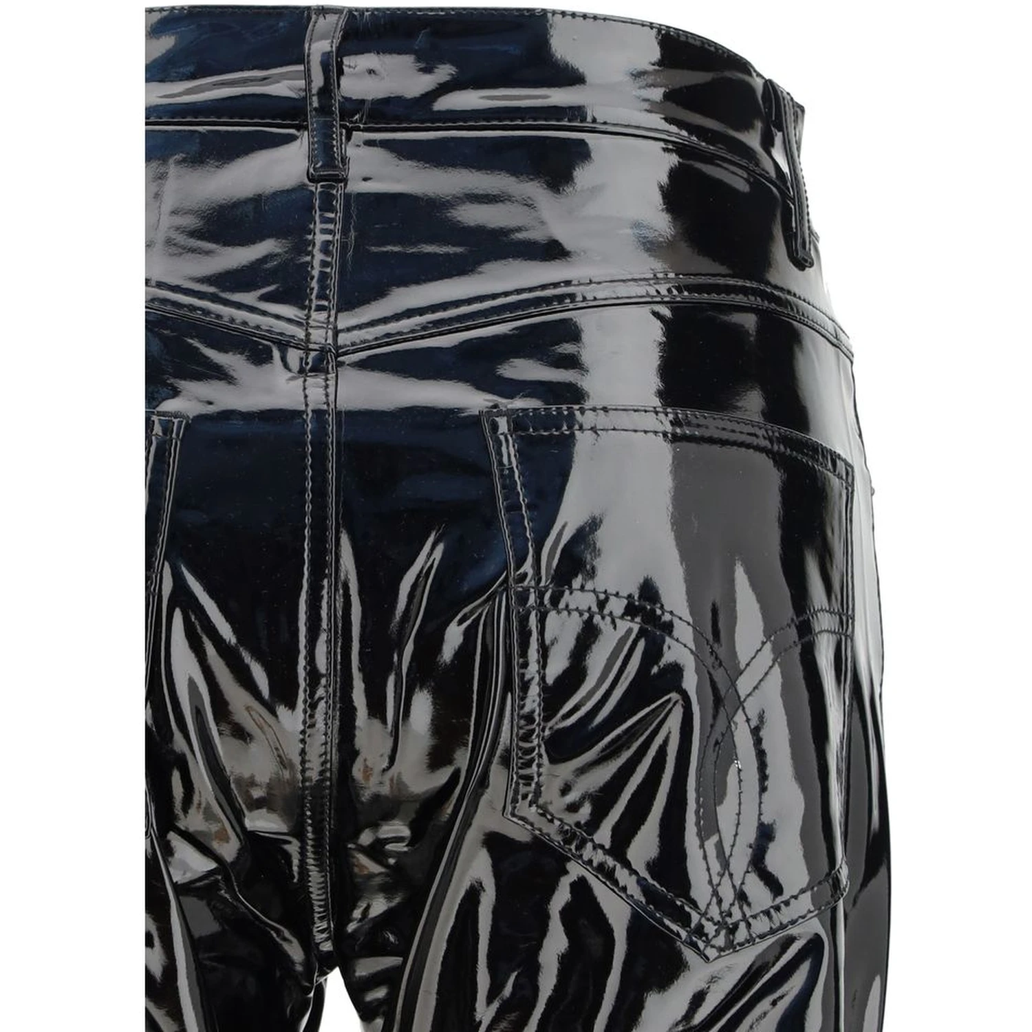 Black Polyethylene Casual Pants