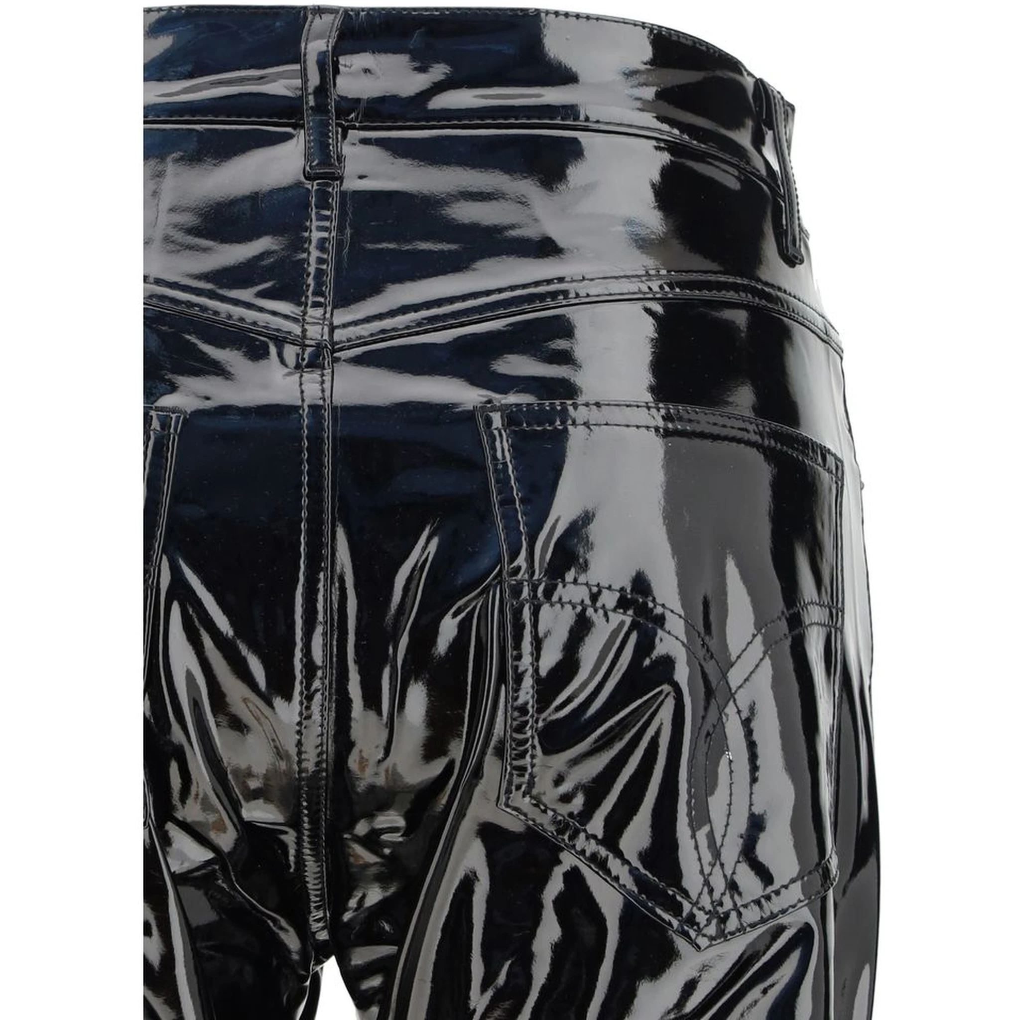 Black Polyethylene Casual Pants