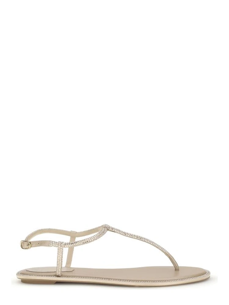 Cream Satin Flip-Flop Sandals