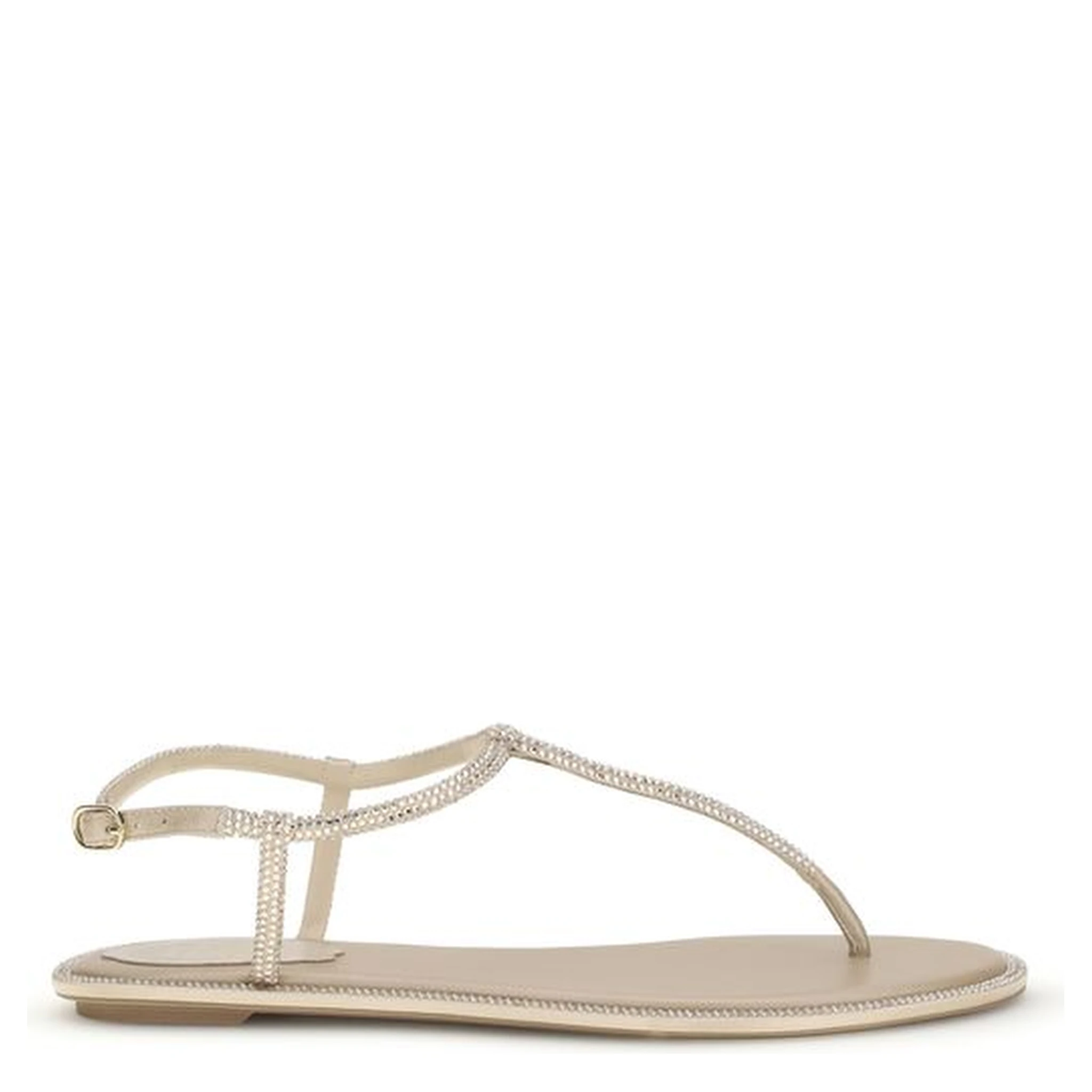 Cream Satin Flip-Flop Sandals