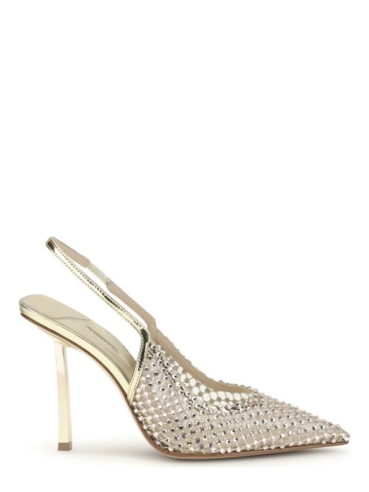 Silver Nylon Platform Pumps