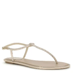 Cream Satin Flip-Flop Sandals