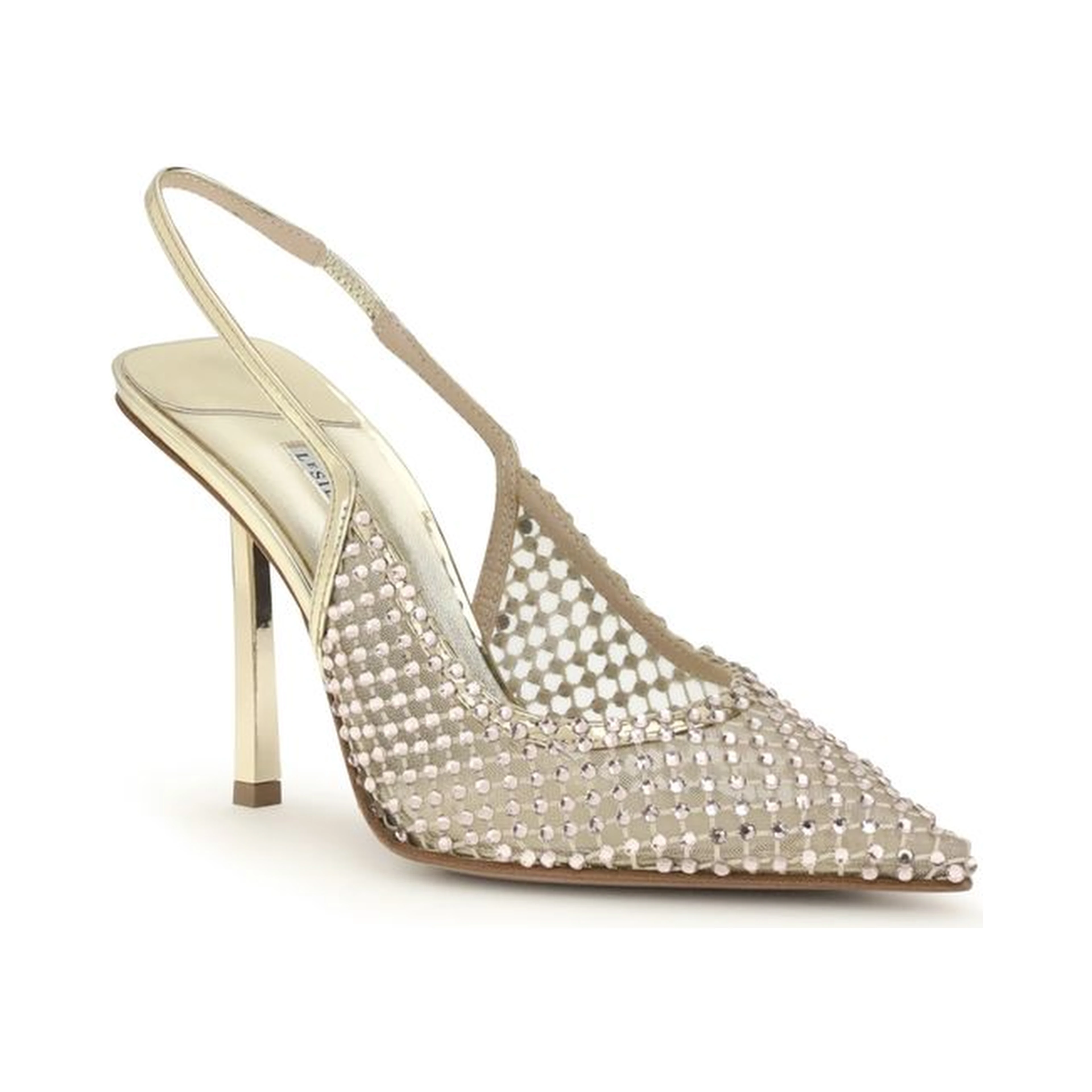 Silver Nylon Platform Pumps