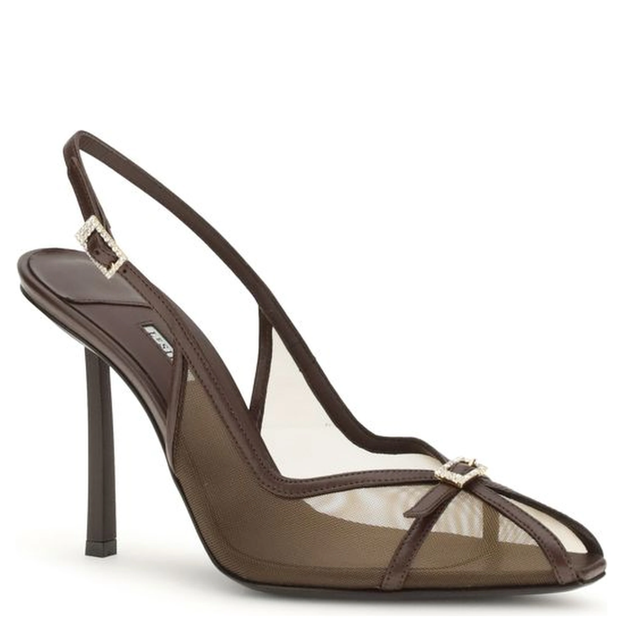 Brown Nylon Platform Pumps