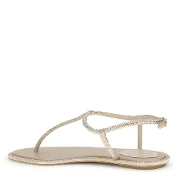 Cream Satin Flip-Flop Sandals