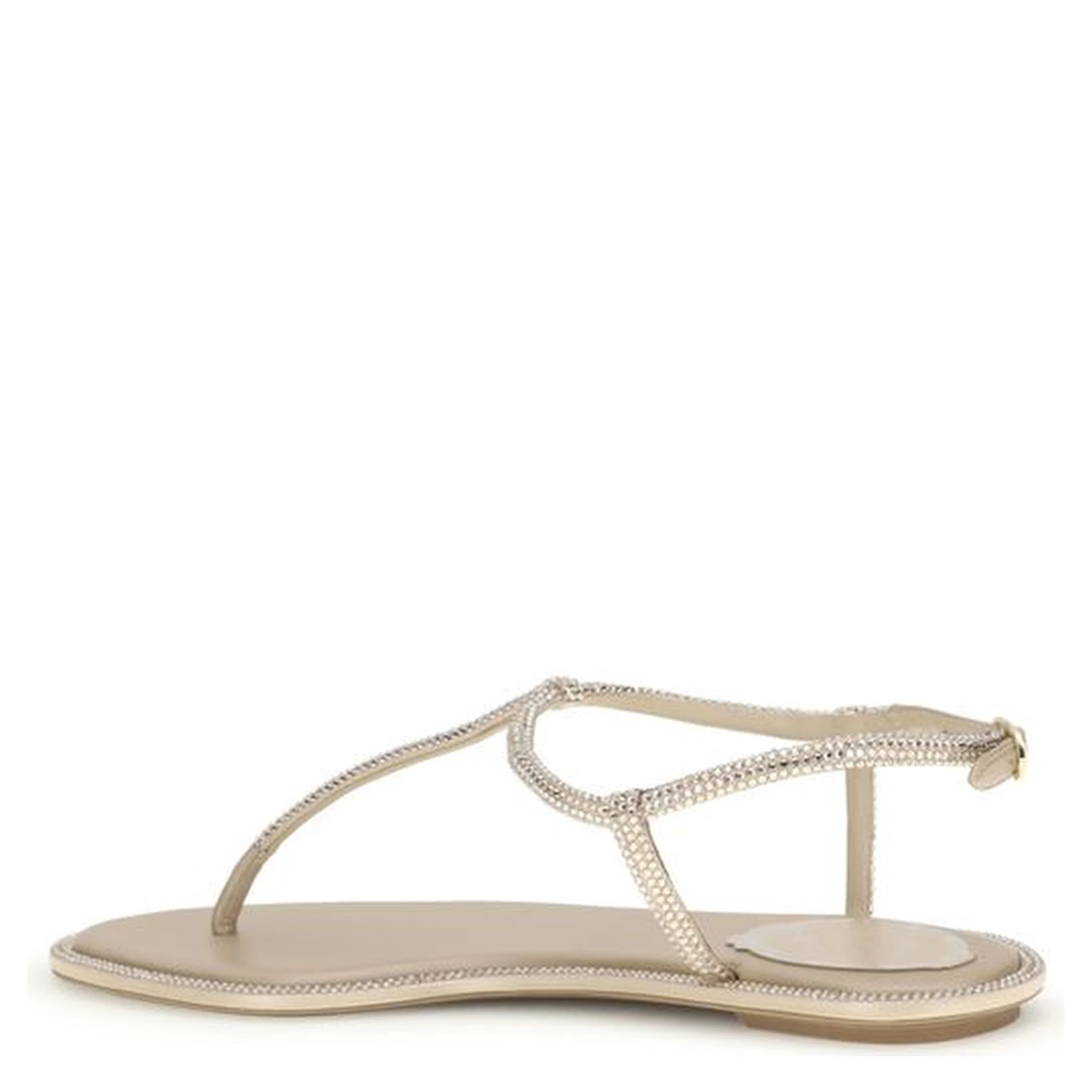 Cream Satin Flip-Flop Sandals