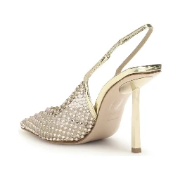 Silver Nylon Platform Pumps