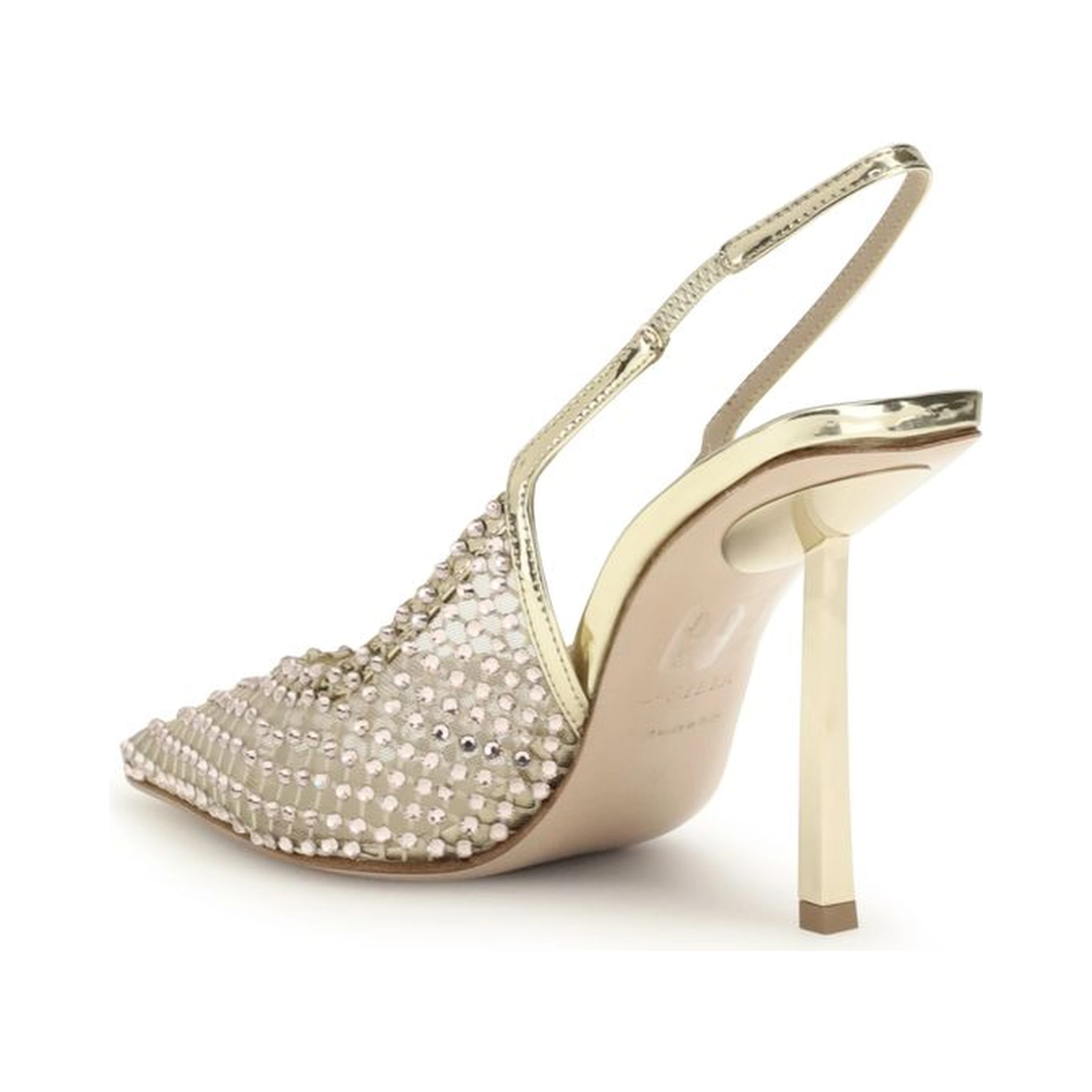 Silver Nylon Platform Pumps