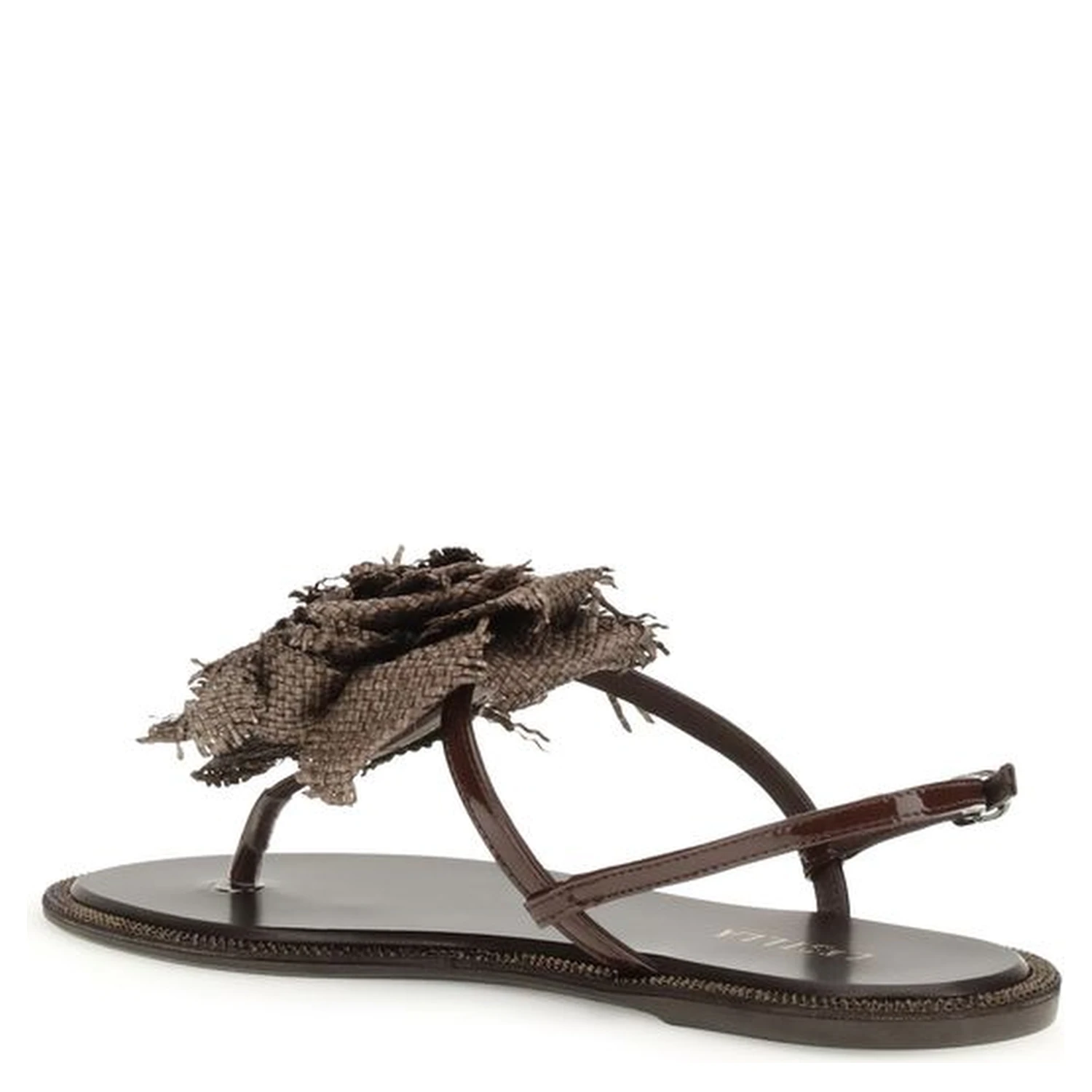 Brown Calf Leather Bos Taurus Flat Sandals