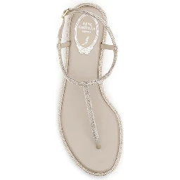 Cream Satin Flip-Flop Sandals