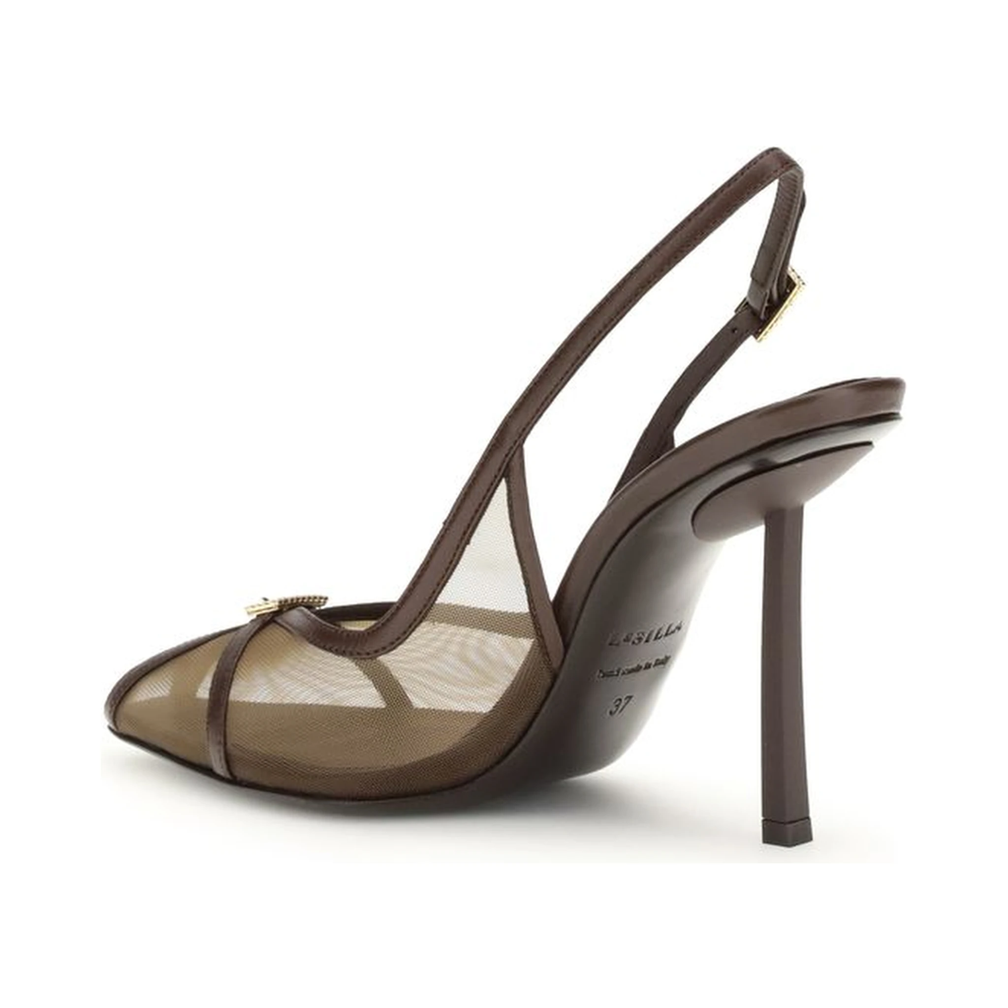 Brown Nylon Platform Pumps