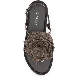 Brown Calf Leather Bos Taurus Flat Sandals