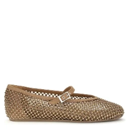 Brown Nylon Ballet Flats